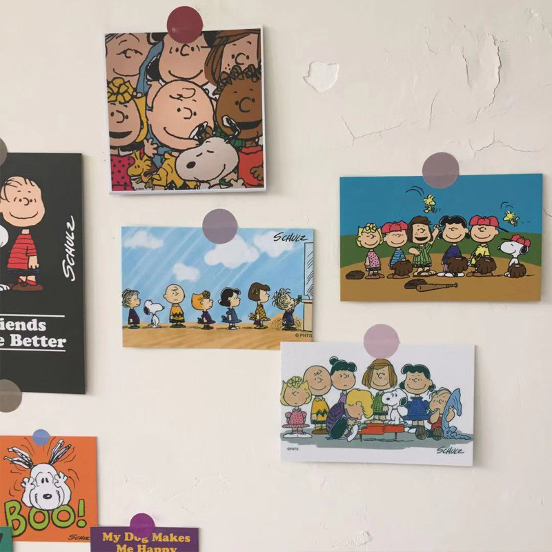 1 Bộ Sticker Dán Tường Hình Chú Chó Snoopy Dễ Thương