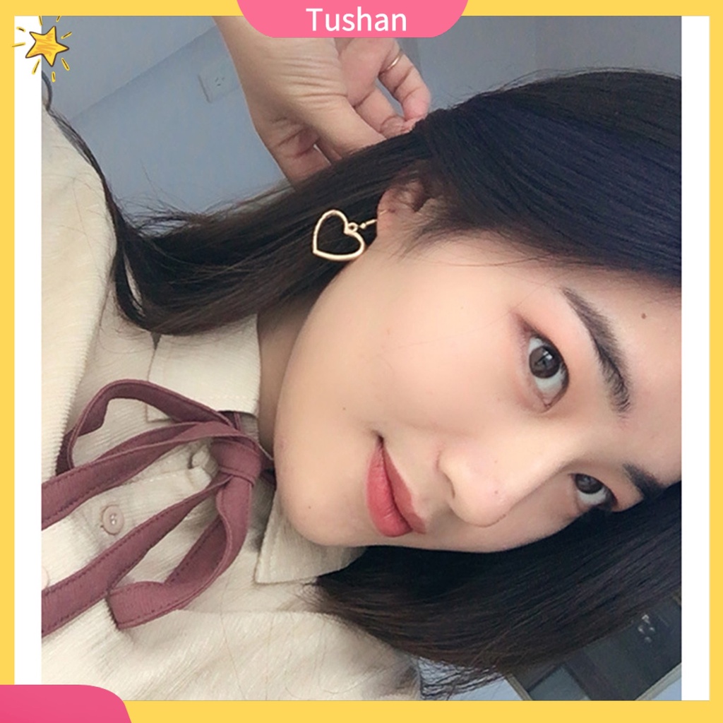 Hoa tai dáng dài hình trái tim xinh xắn cho nữ