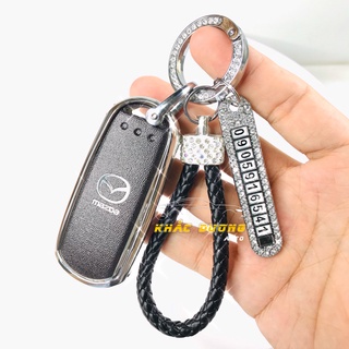 [Tặng khăn lau ô tô] Ốp bọc chìa khoá ô tô Mazda  2 3 6 CX5 CX8 nhựa TPU đính đá nhân tạo cao cấp sang trọng