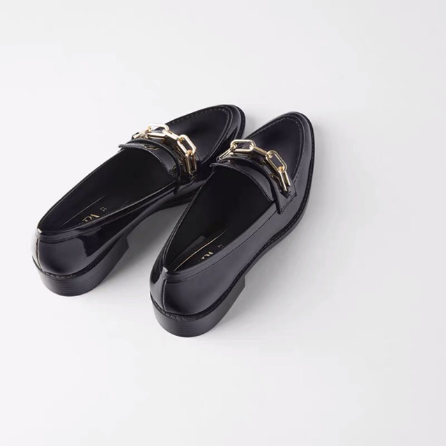 Giầy mocasin da bóng quai xích ZR . Ảnh thật