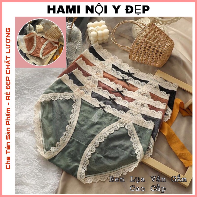 Quần Lót Ren Lụa Vân Gấm Cao Cấp Rẻ Đẹp Kháng Khuẩn 💥CHỌN MÀU THOẢI MÁI💥
