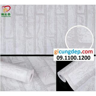 14m (7m2) Giấy dán tường giả gạch trắng