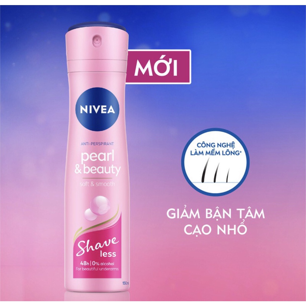 Xịt ngăn mùi NIVEA SHAVELESS ngọc trai đẹp quyến rũ
