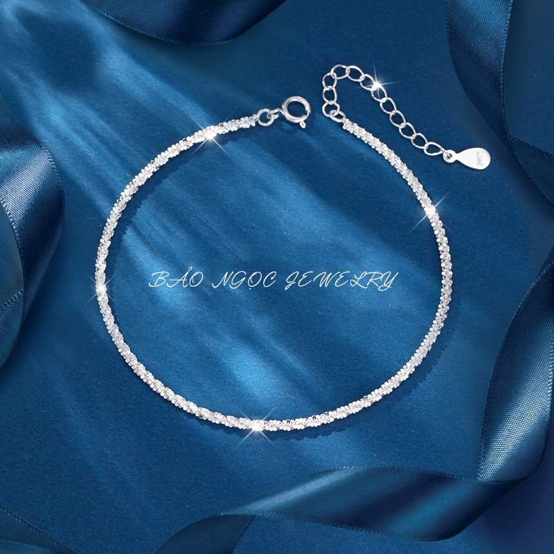 Lắc Tay nữ lấp lánh bạc 925  thiết kế dáng mở dễ dàng chỉnh size - L2536 - Bảo Ngọc Jewelry