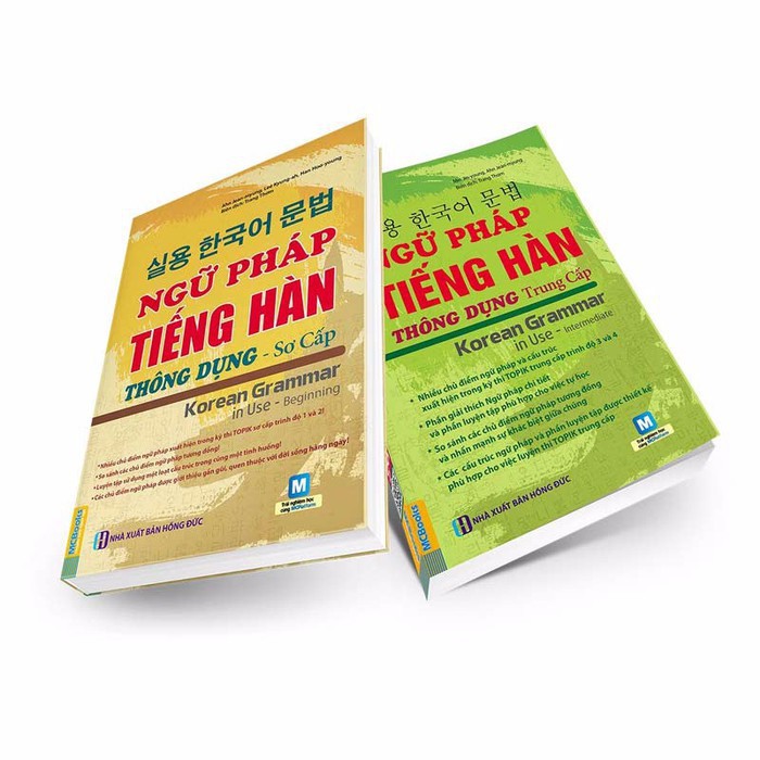 Sách - Combo Ngữ pháp tiếng Hàn thông dụng (sơ cấp) + Ngữ pháp tiếng Hàn thông dụng (trung cấp) 2 cuốn