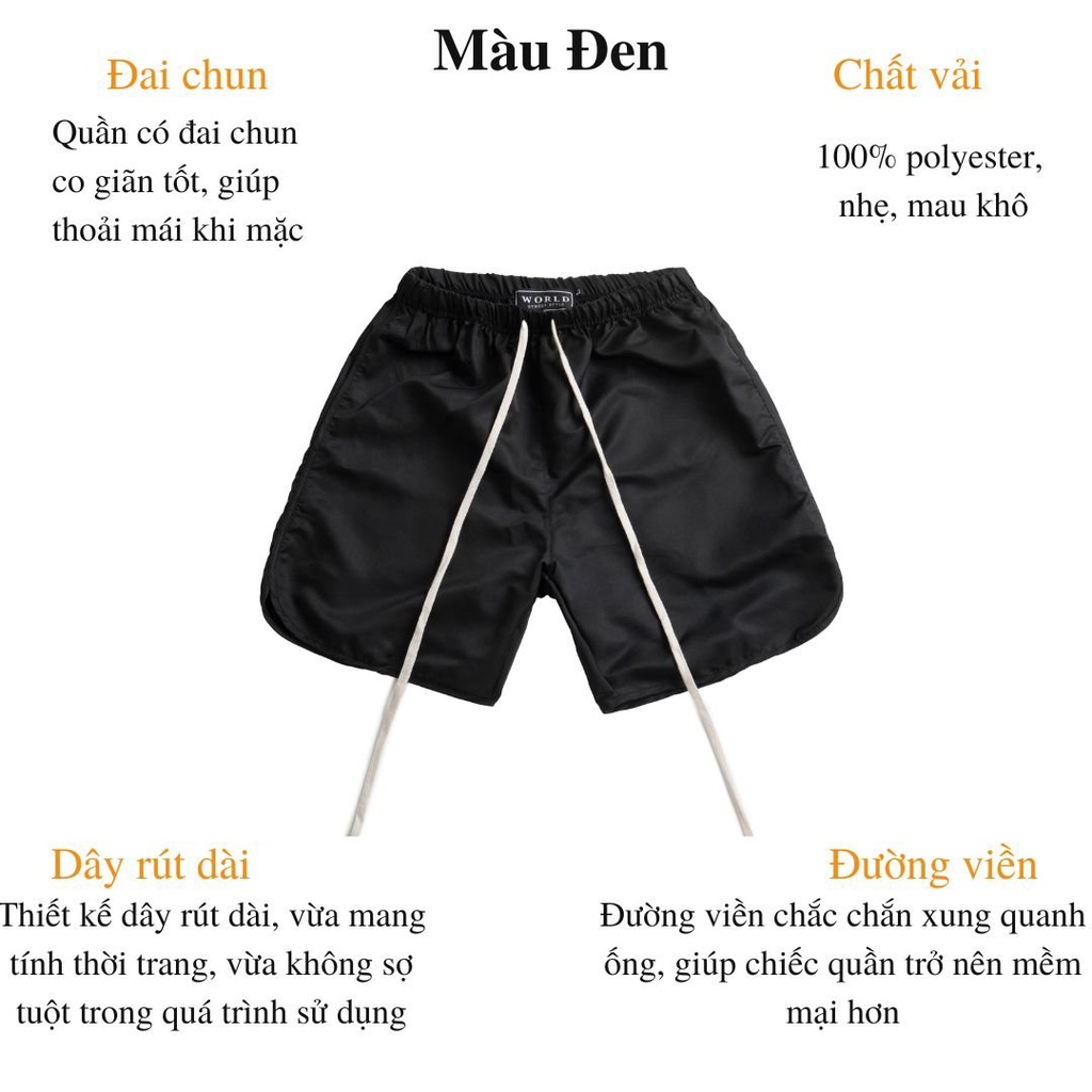 [SALE99K] Quần short nam streetwear mặc nhà, thoáng mát, chất liệu nhanh khô (hãng WSS) -Track Short