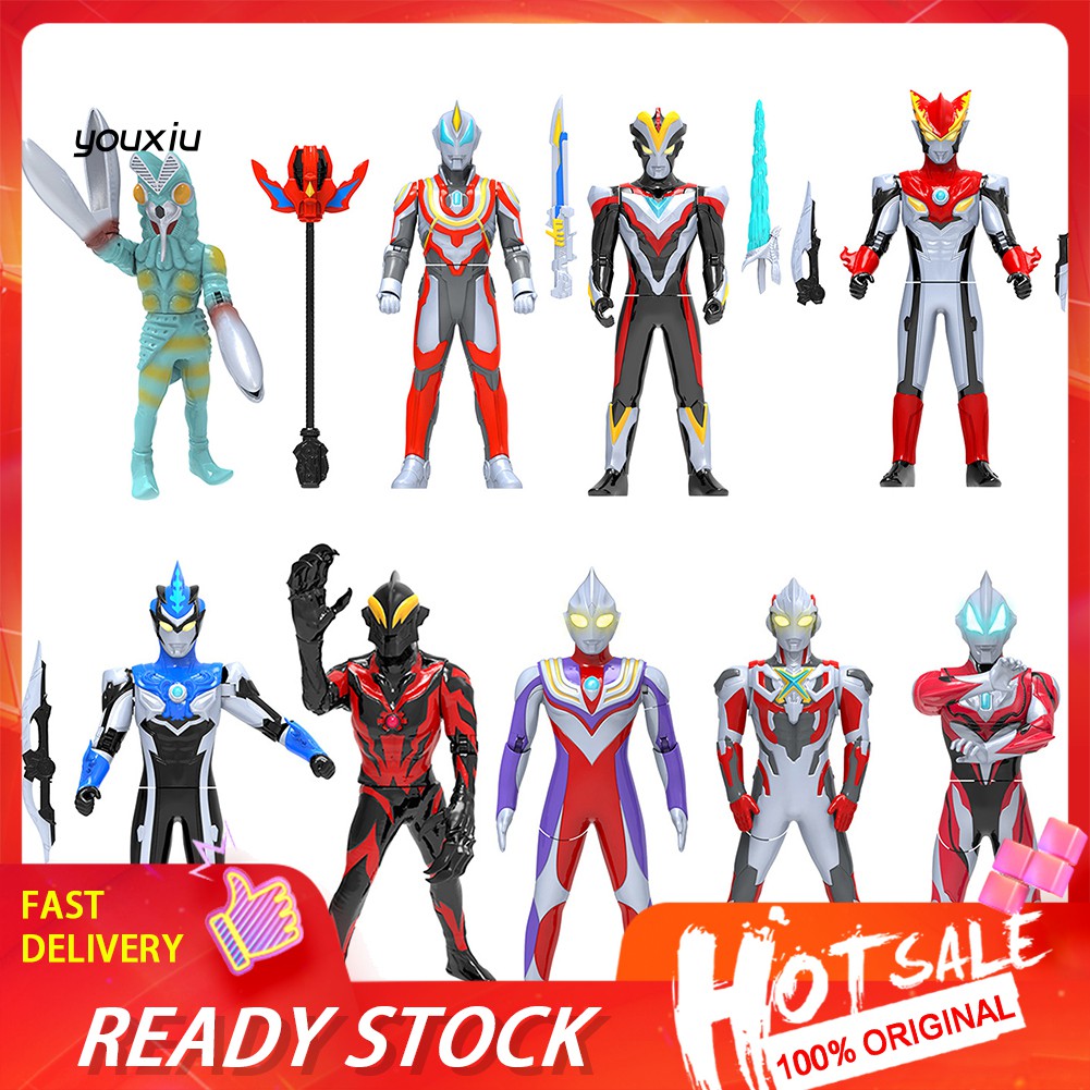Mô Hình Nhân Vật Game Ultraman Tiga Gree Bằng Nhựa Pvc Có Đèn Led Và Âm Thanh