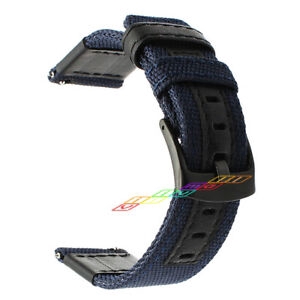 Leather Nylon Band 20 22mm Strap For Samsung Galaxy Watch Active Gear S2/3 42/46