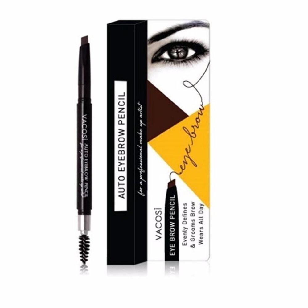 Chì kẻ mày định hình hai đầu Vacosi Auto Eyebrow Pencil No.3 Black Brown 5ml