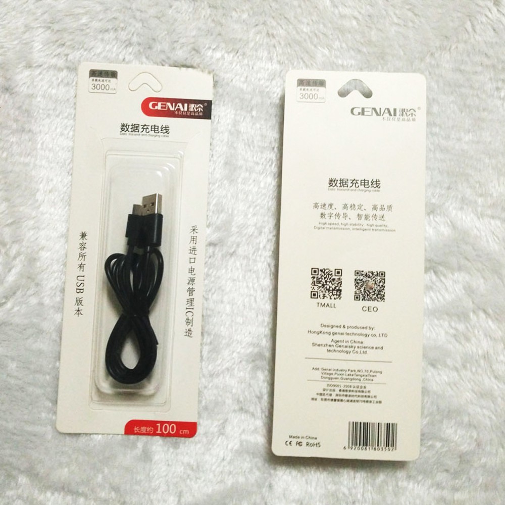 Dây Sạc Genai Micro V8 (CHÍNH HÃNG) For All Samsung, Oppo, Xiaomi, Lumia, Sony, LG... - NK