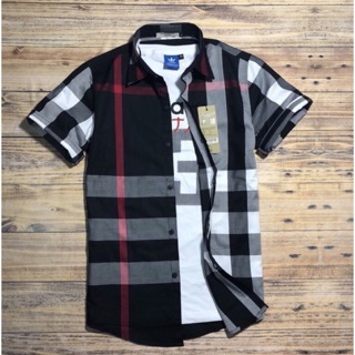 Kman_Áo sơ mi nam tay ngắn phối sọc caro trẻ trung