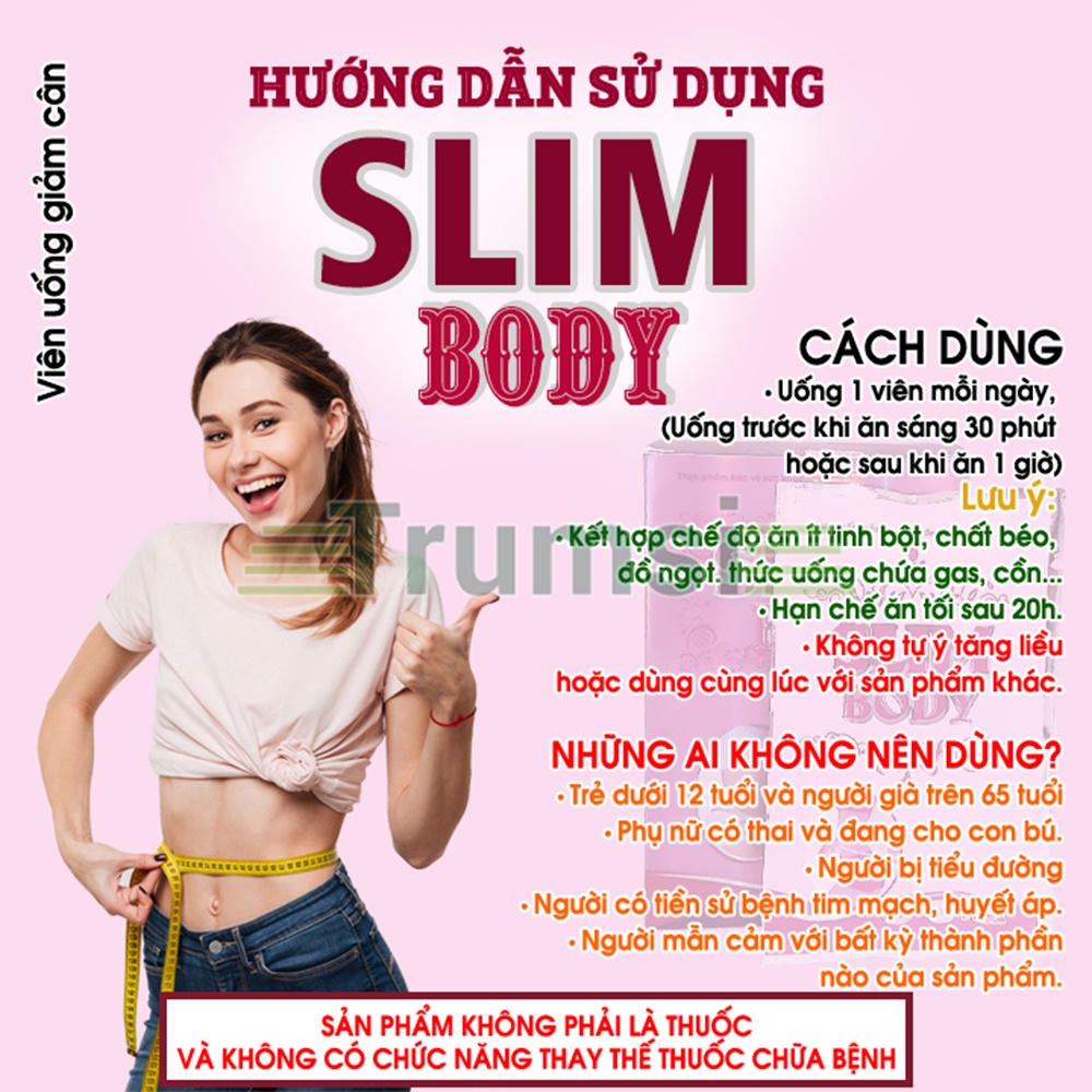 Viên Uống Giảm Cân Nhanh Slim Body Giảm Cảm Giác Thèm Ăn Và Đào Thải Mỡ Thừa Cấp Tốc  An Toàn Hiệu Quả Ngay Tại Nhà