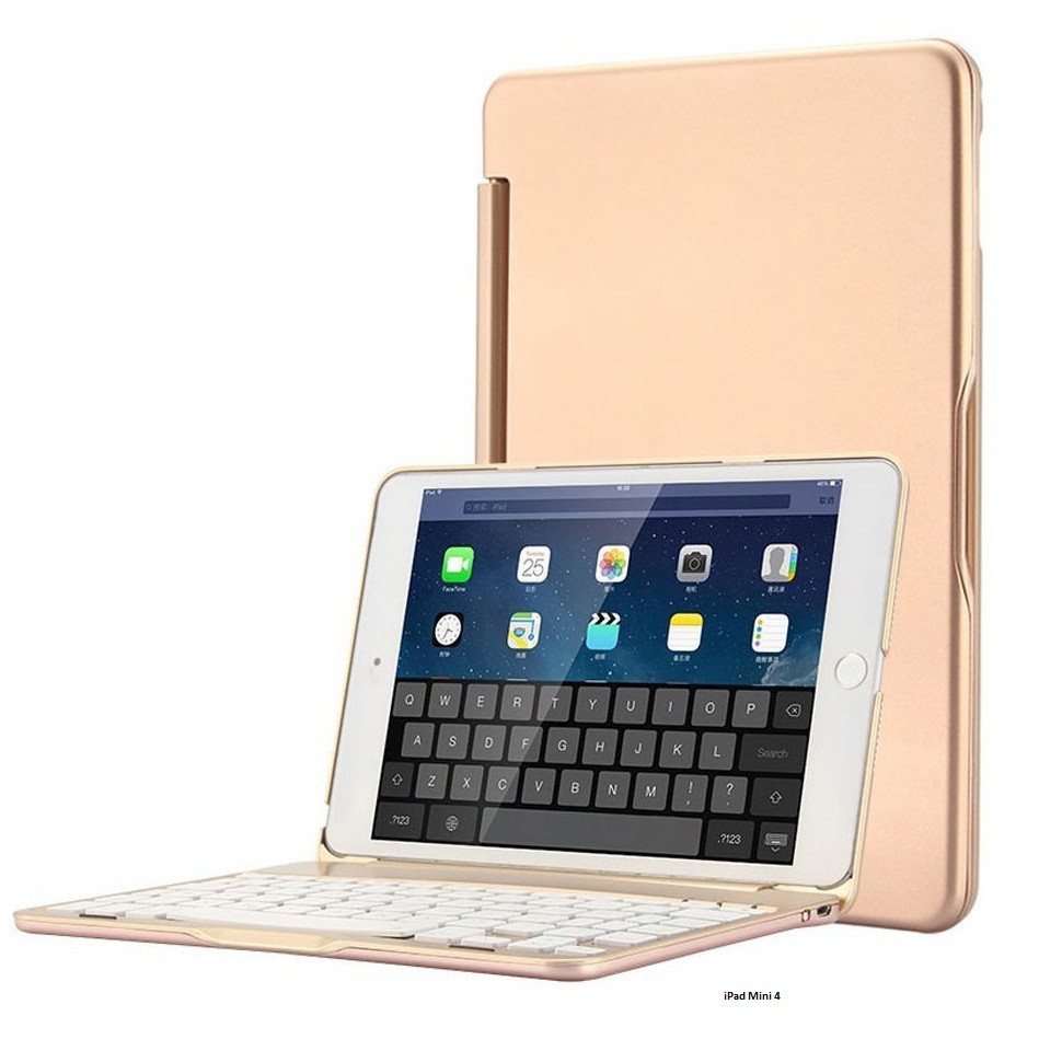 Bàn phím Bluetooth F8S kiêm ốp lưng cho iPad Mini 4 (Gold)