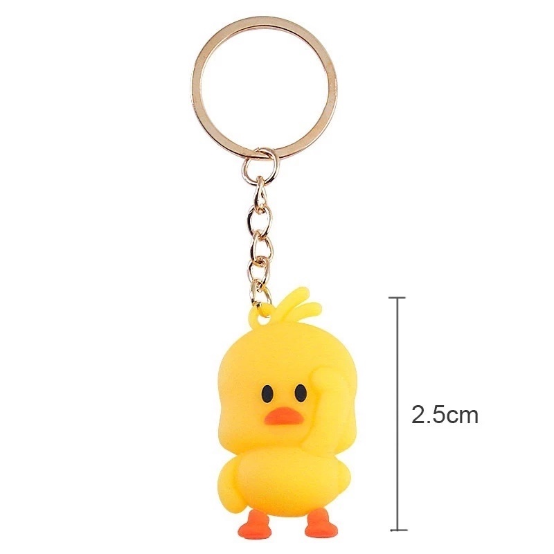 1 Móc Chìa Khóa Silicon Hình Chú Vịt Nhảy Múa Hoạt Hình Vui Nhộn