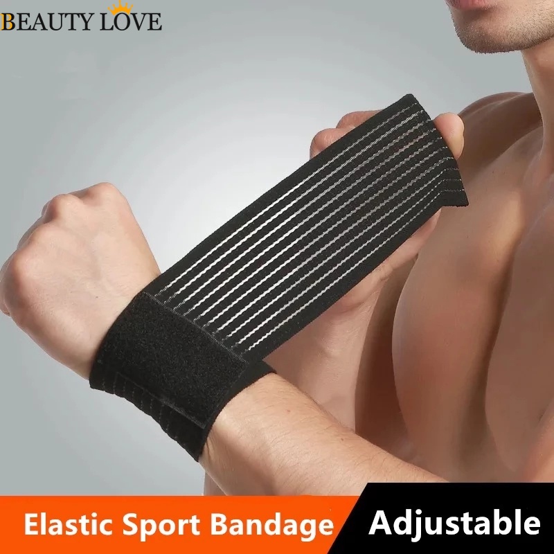 1 Băng Quấn Cổ Tay Co Giãn Bằng Cotton Dùng Tập Thể Thao / Tennis / Thể Hình