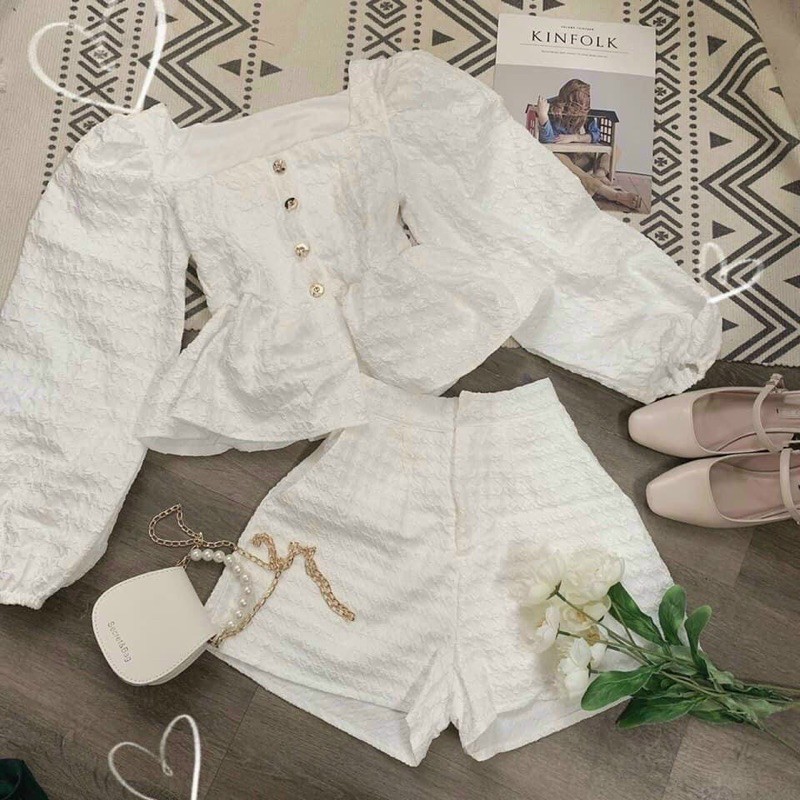 set Gấm áo tay phồng