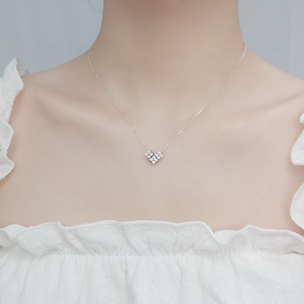 AROMA Vòng cổ Hai Mặt Hình Trái Tim Sang Trọng Cho Nữ Charms