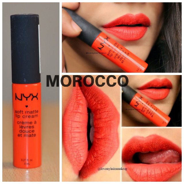 Son kem lì Nyx Professional Makeup Soft Matte Lip Cream 8 mL Morocco - màu cam ánh đỏ