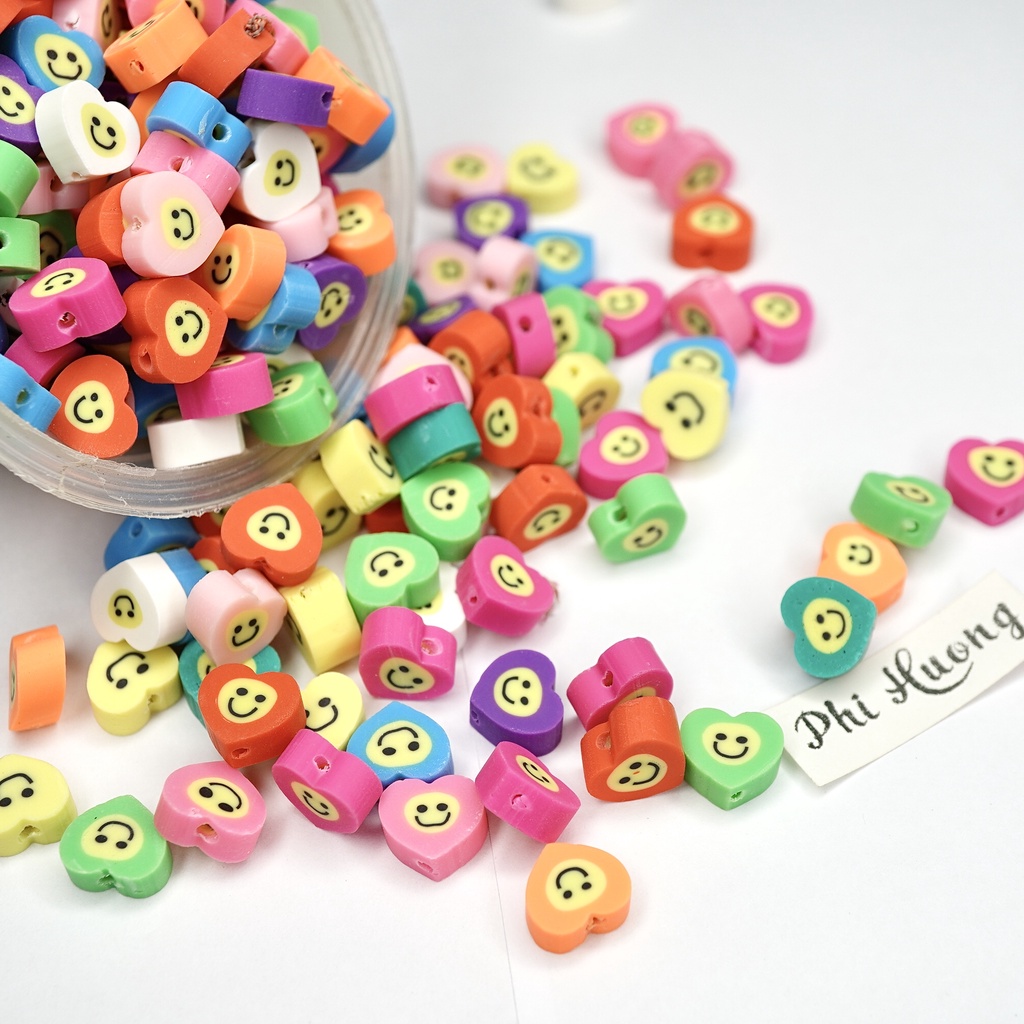 Gói 10 - 20 hạt đất sét polymer nhiều kiểu nhiều màu làm vòng handmade