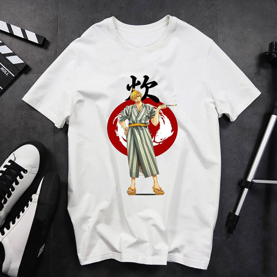 BST Áo thun unisex nam nữ các thành viên OnePiece Đảo Hải Tặc tại WANO  Luffy Gear 5 đẹp vải dày mịn