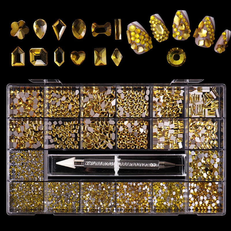 Hộp Phụ Kiện Đá Dán Trang Trí Móng Tay Chủ Đề Halloween