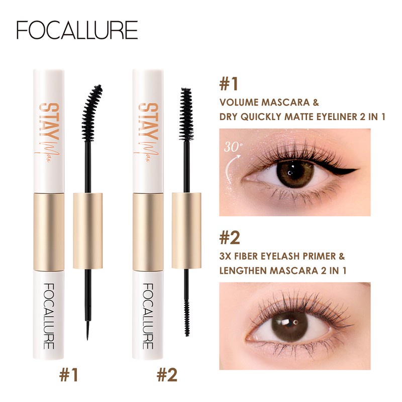 Mascara kiêm bút kẻ mắt và mascara 2 trong 1 chống thấm nước không nhòe thương hiệu Focallure
 | BigBuy360 - bigbuy360.vn