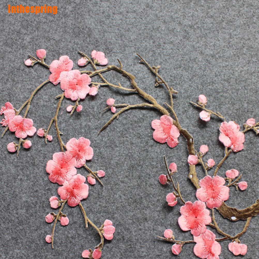 Sticker Ủi Thêu Hình Hoa Đào Thanh Lịch