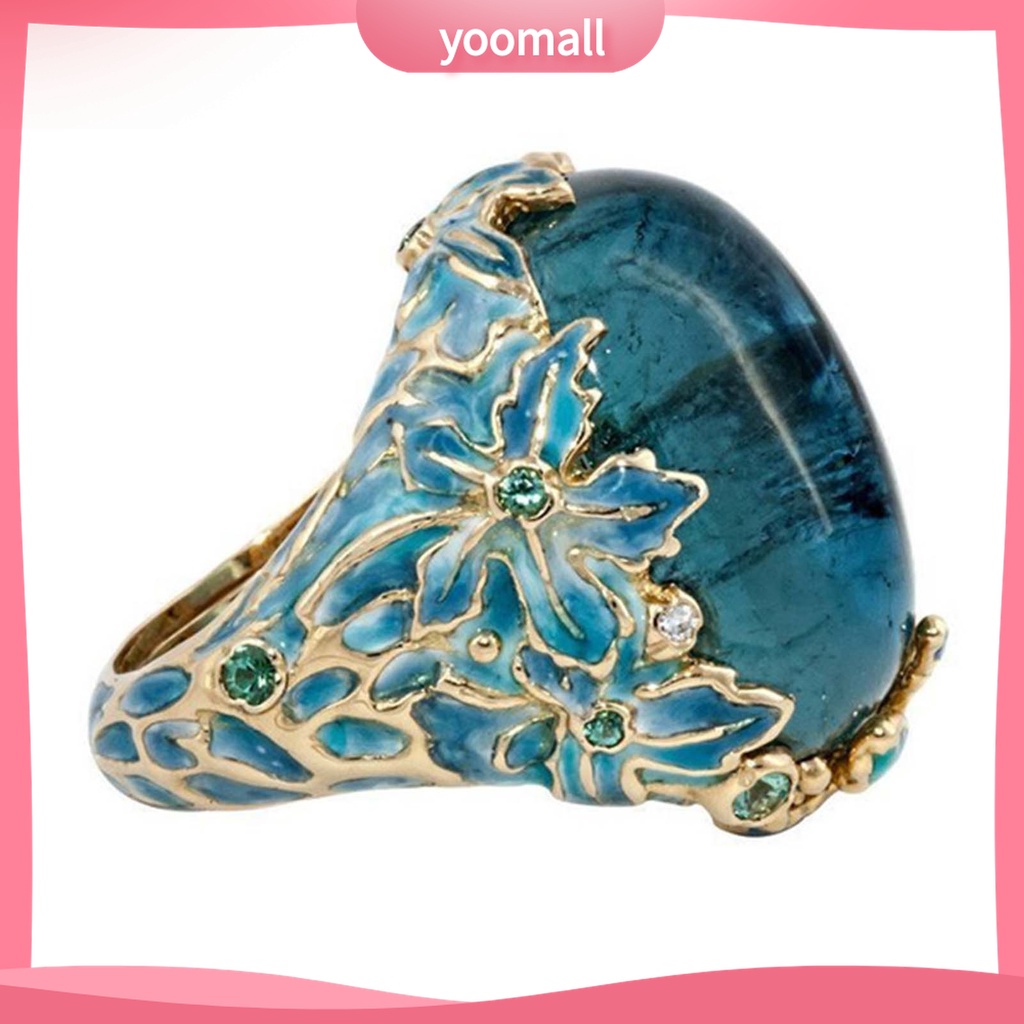 Yomall♡ Nhẫn Trang Trí Mắt Bắt Sáng Biến Dạng Hoa Thanh Lịch Cổ Điển Cho Nữ Cuộc Sống Hàng Ngày