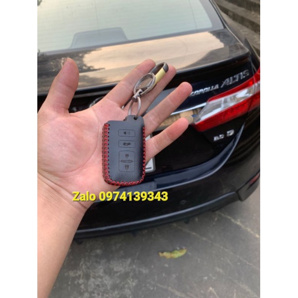 Combo Bọc cần số+ Tay phanh+ Bọc chìa khóa da thật xe Altis