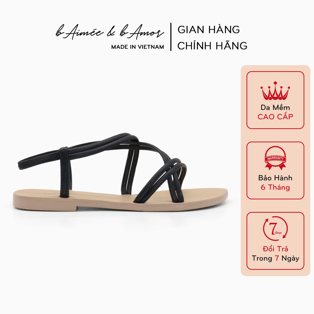 Dép sandal nữ đi biển quai dây mảnh đế bệt cao cấp chính hãng bAimée & bAmor – MS1654 - HÀNG MỚI VỀ