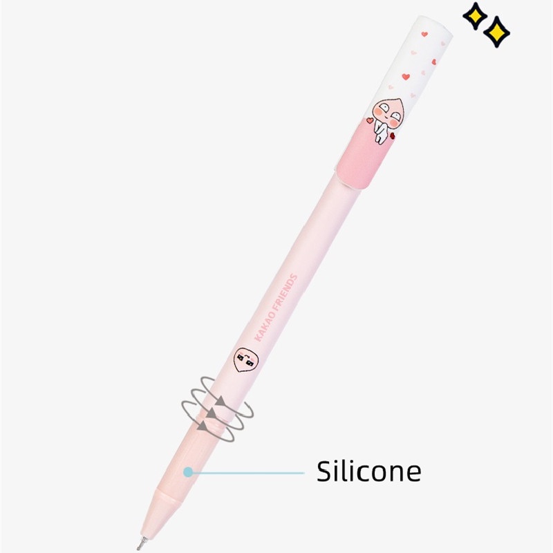 Set 3 Bút Bi Mực Đen Ngòi 0.5mm Hình Kakao Friends Dễ Thương Cho Văn Phòng Trường Học C7103