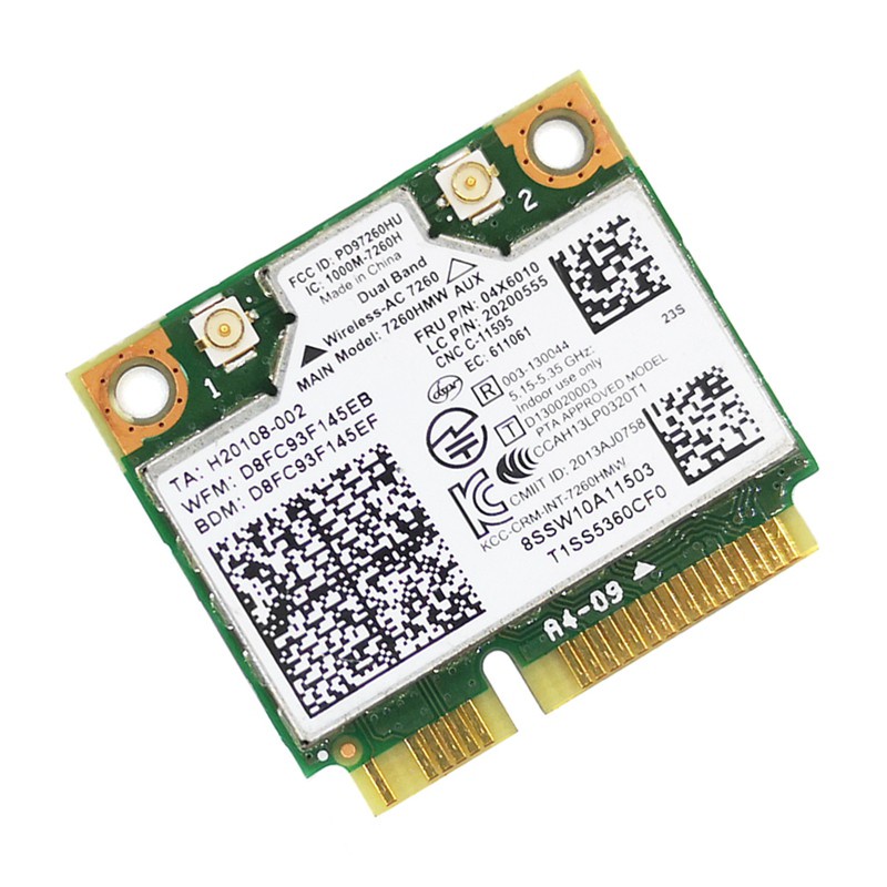 Wifi Card 7260AC 7260HMW 1200M Dual Band 2.4G 5G Bluetooth 4.0 Mini PCI-E 802.11AC for K4250 K4350 E440 E540 S440 S540