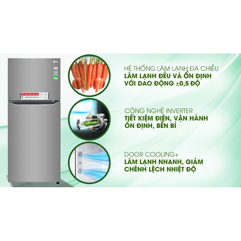 Tủ lạnh LG Inverter 393 lít GN-M422PS (Miễn phí giao tại HCM-ngoài tỉnh liên hệ shop)