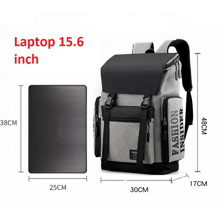 Balo đi học du lịch chống nước thời trang nam nữ cao cấp đựng laptop 15.6 inch size lớn | BigBuy360 - bigbuy360.vn