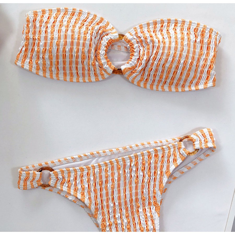Bộ Đồ Tắm Hai Mảnh Hở Vai Họa Tiết Da Báo/Kẻ Sọc F140 | BigBuy360 - bigbuy360.vn