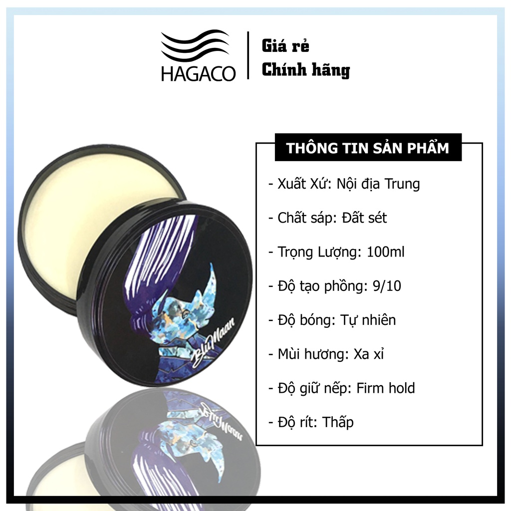 Sáp vuốt tóc tạo kiểu dành cho nam BluMaan tê giác xanh MN10