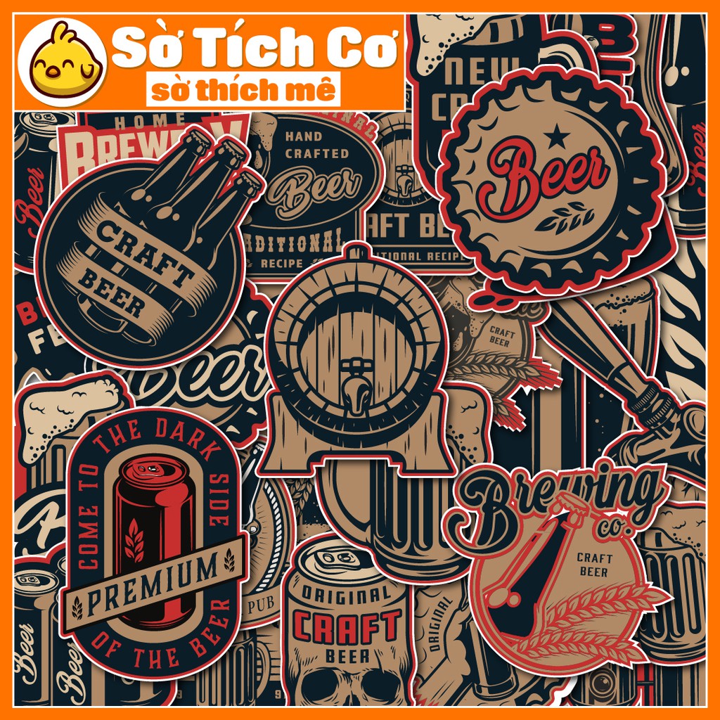 Vintage Beer dán điện thoại, laptop, mũ bảo hiểm, guitar, vali MSP: V05