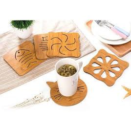 Miếng lót nồi bằng gỗ sang trọng (bộ 2 cái)