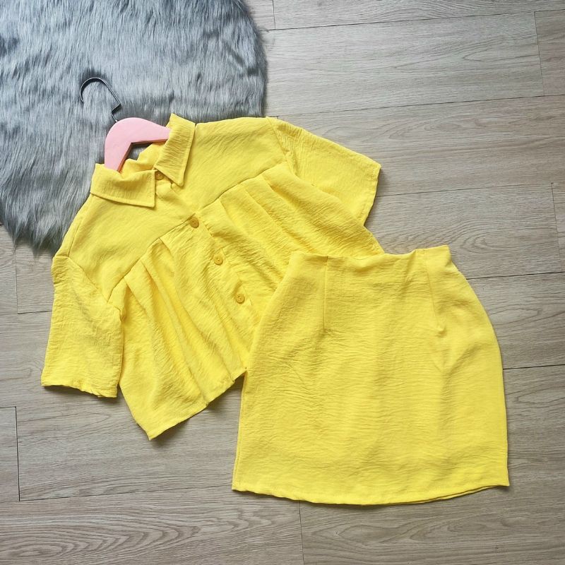 Sét đủi áo croptop form rộng cao cấp