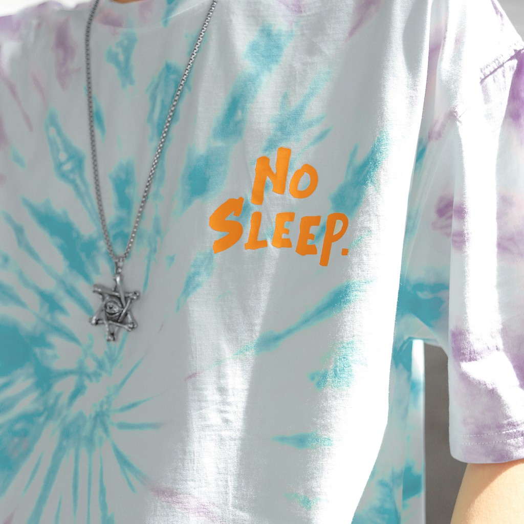 Áo Thun Tie Dye No Sleep Màu Xanh Tím