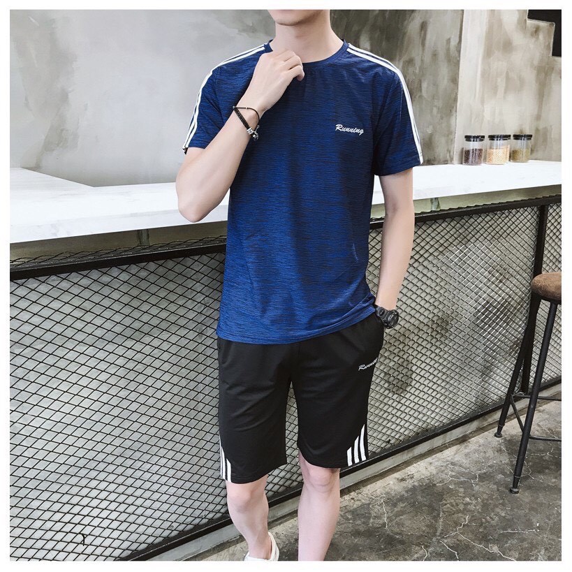 Đồ Bộ Nam Thể Thao Chất Thun Lạnh Co Giãn Mát