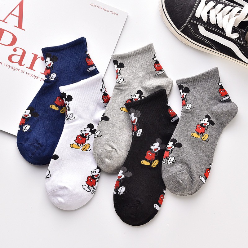 Tất unisex Hàn Quốc hoạt hình Mickey cổ thấp TN89