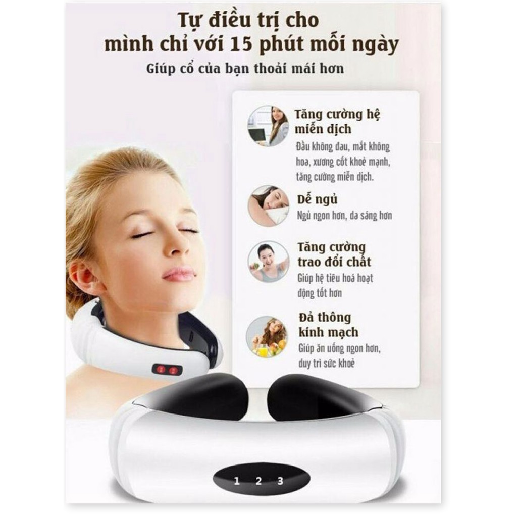 Máy Massage Cổ Xung Điện Neck KL-5830🍓Free Ship🍓 Cảm ứng xung điện 3D, Giúp nhức mỏi cổ, vai, gáy tuyệt đối.