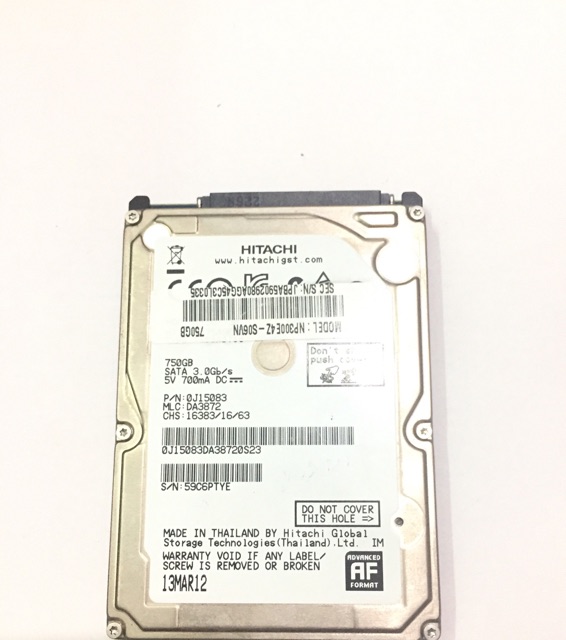 Ổ cứng Hitachi 750G laptop