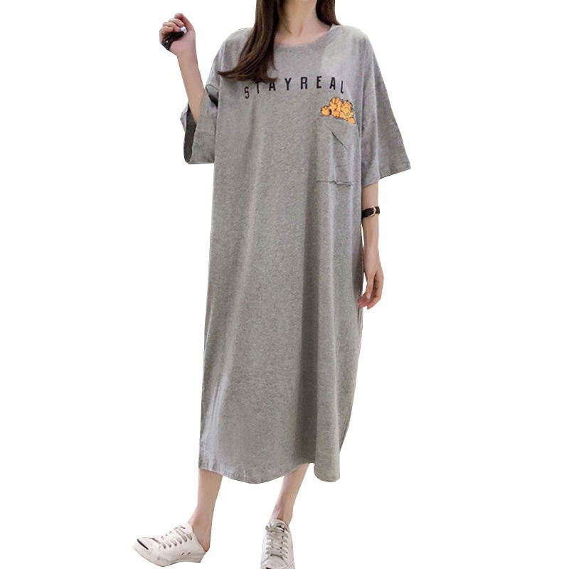 Áo Thun Mùa Hè Dáng Rộng Tay Cộc In Hình Mèo Hoạt Hình Kích Thước Lớn 5XL Thời Trang Hàn Quốc Cho Nữ