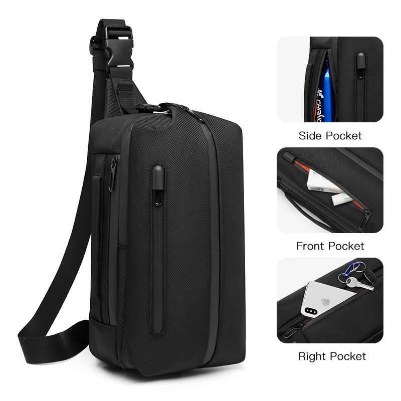 Túi đeo chéo OZUKO chống thấm nước có cổng sạc usb tiện lợi dành cho tuổi teen