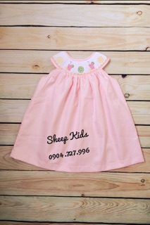 [ SMOCK DRESS] váy hồng sát nách cho bé gái