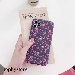 Ốp điện thoại cứng họa tiết hoa nhỏ màu tím dành cho iPhone 11 Pro Max XSMax XR X XS 7 8 Plus