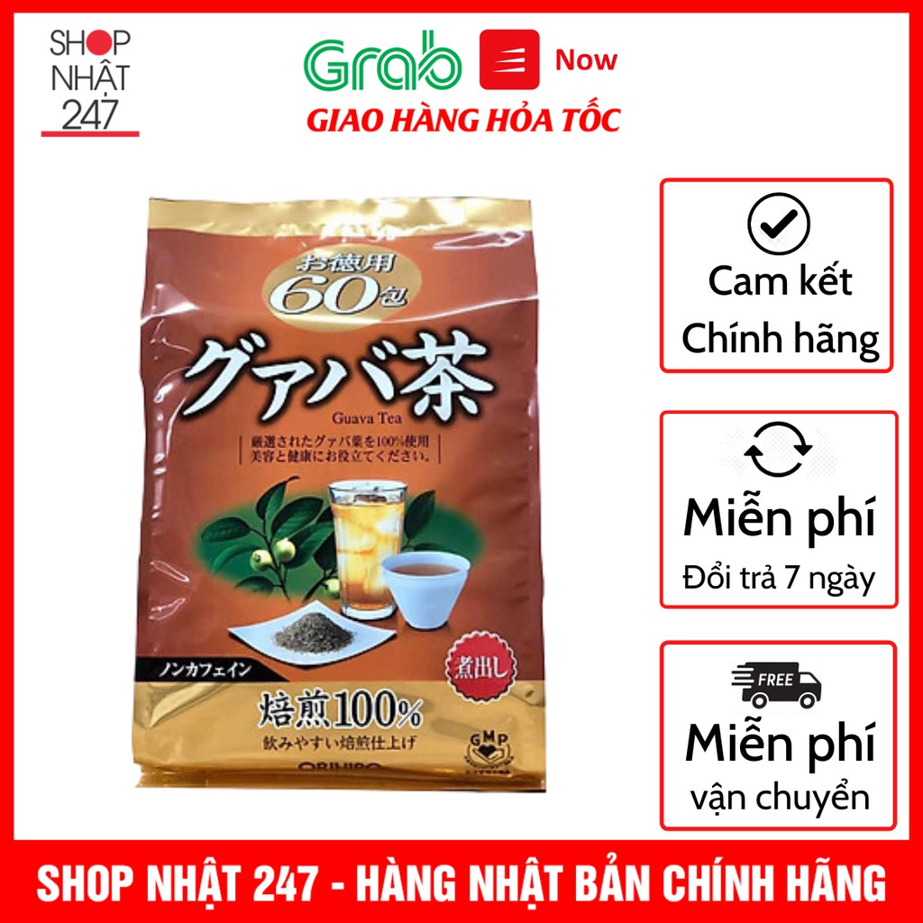 Trà lá ổi Orihiro 60 túi lọc Nhật Bản