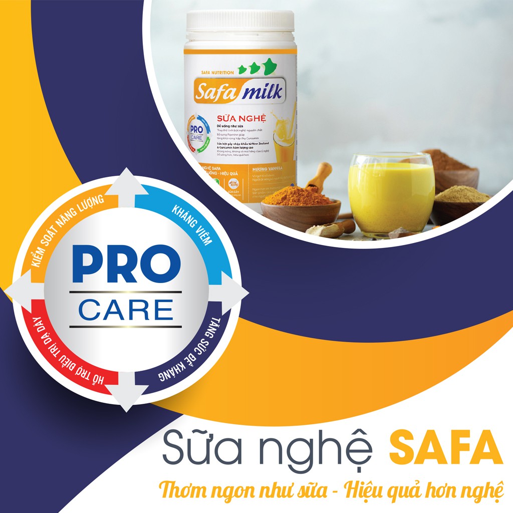 Sữa nghệ Safa Milk - Hộp 550Gram SỮA CHO NGƯỜI ĐAU DẠ DÀY